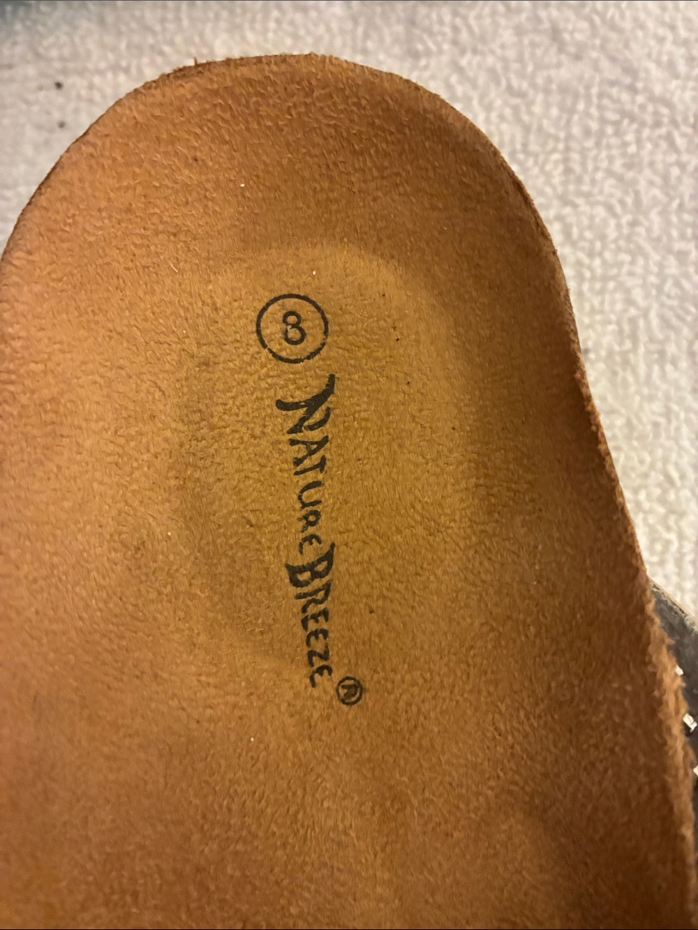 NWOT Nature Breeze White Perforated Cross-Strap Sandals w/Cork Sole & woven base - Picture 3 of 6